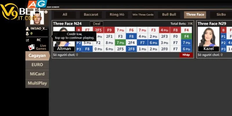 Bài 3 tây V9 Bet có nhiều cửa cược Bài 3 tây V9 Bet có nhiều cửa cược